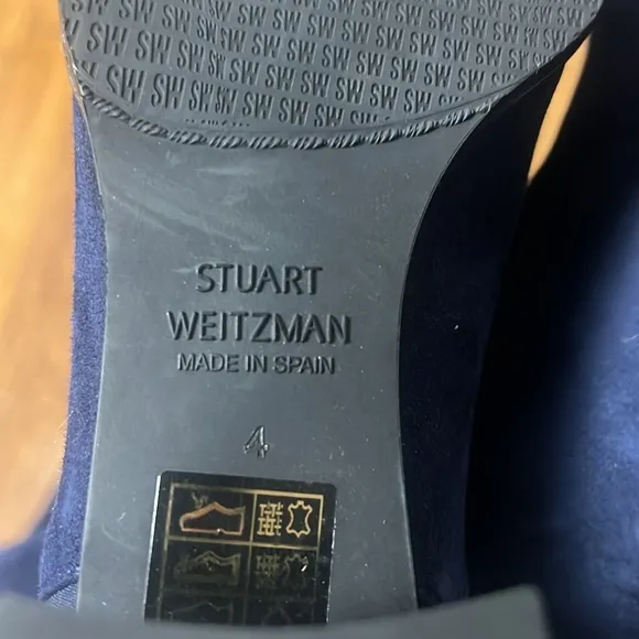 Stuart Weitzman 5050 City Block  Suede Over the Knee Boots Blue Size 4