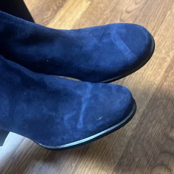 Stuart Weitzman 5050 City Block  Suede Over the Knee Boots Blue Size 4