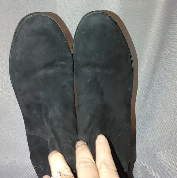 Stuart Weitzman 5050 Leather Suede Over the Knee Boot Pull On Block Heel 5.5