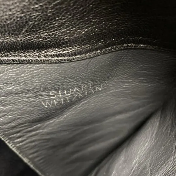 Stuart Weitzman 5050 Over The Knee Boot Black Leather Stretch Elastic Ta…