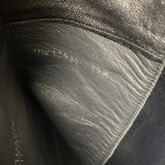 Stuart Weitzman 5050 Over The Knee Boot Black Leather Stretch Elastic Ta…