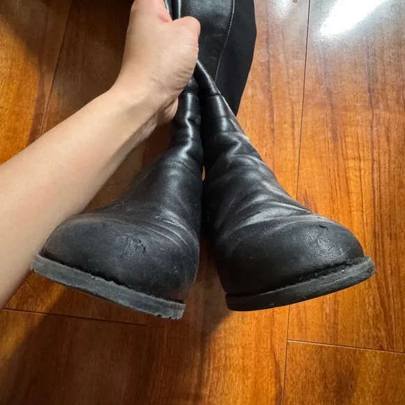 Stuart Weitzman 50/50 Women's Black Nappa Leather Knee-High Boots size 6