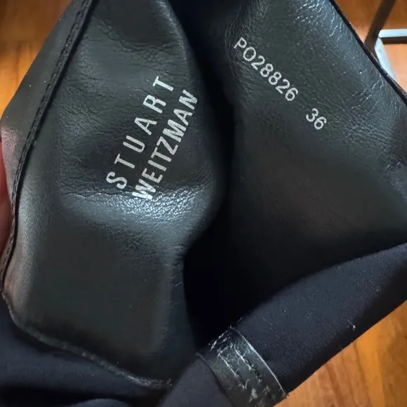 Stuart Weitzman 50/50 Women's Black Nappa Leather Knee-High Boots size 6