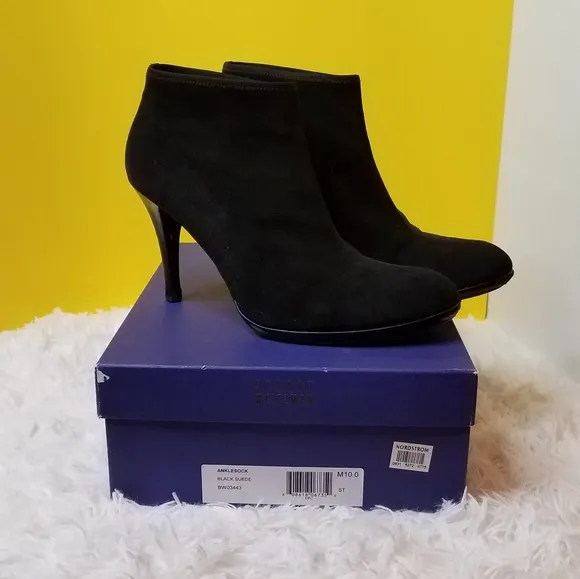 Stuart Weitzman Anklesock  Black Suede Boots