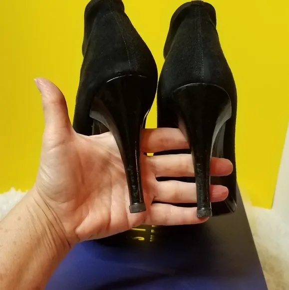 Stuart Weitzman Anklesock  Black Suede Boots