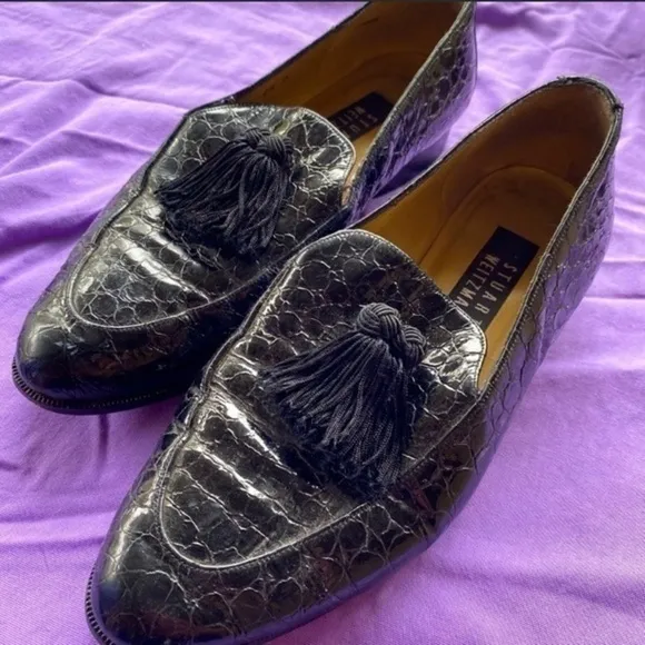 Stuart Weitzman Black‎ Leather Loafers