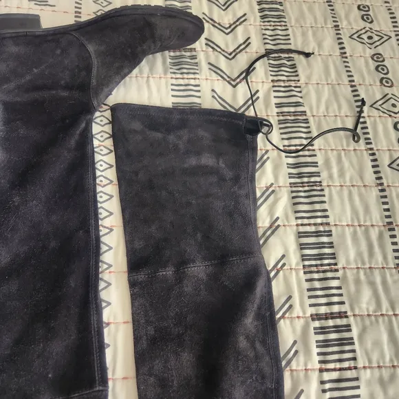 Stuart Weitzman Black Suede Over the Knee Boots 7