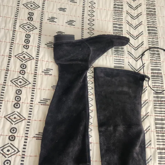 Stuart Weitzman Black Suede Over the Knee Boots 7