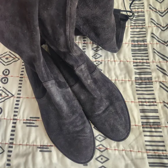 Stuart Weitzman Black Suede Over the Knee Boots 7