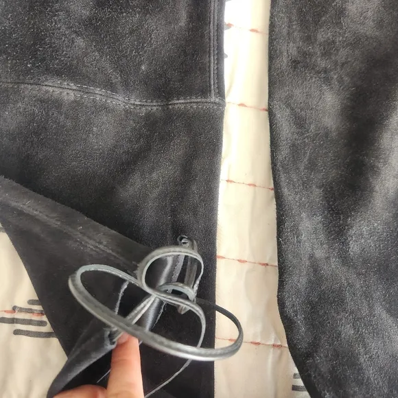 Stuart Weitzman Black Suede Over the Knee Boots 7