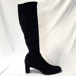STUART WEITZMAN Black Suede Tall Boots with 3&quot; Heel, size 8½M