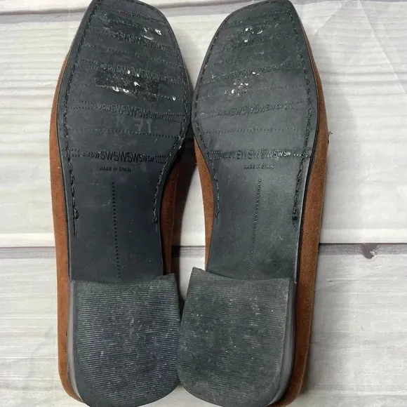 Stuart Weitzman Brown Suede Loafers With Jewels Size 7