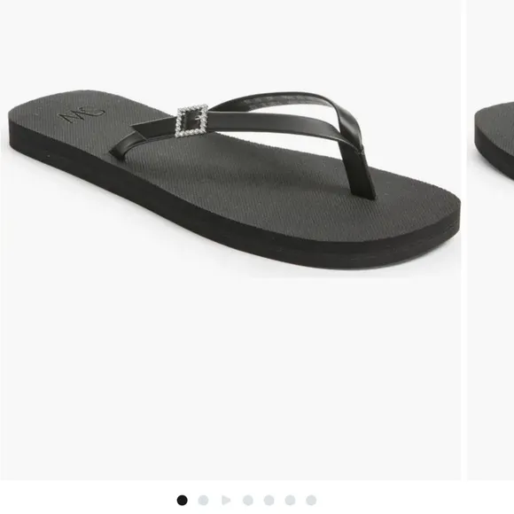 Stuart Weitzman Crystal Thong Flatform Sandals.
