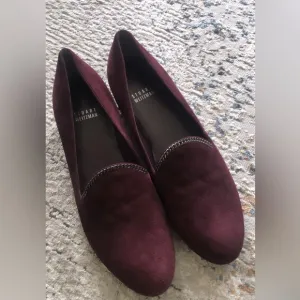 Stuart Weitzman Hallmark Suede Chain Quilted Slip On Loafers 8.5M