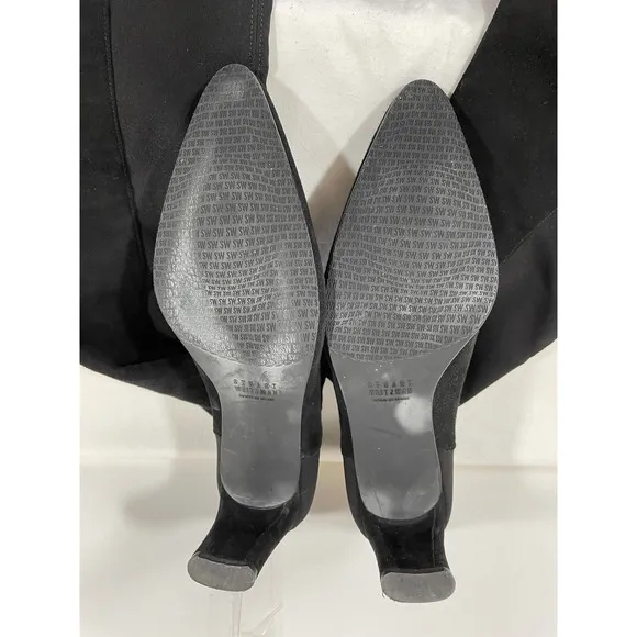 Stuart Weitzman Over The Knee Black Suede Stretch Boots