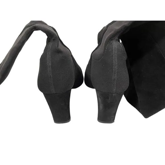 Stuart Weitzman Over The Knee Black Suede Stretch Boots