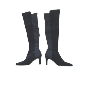 Stuart Weitzman Over The Knee Black Suede Stretch Boots