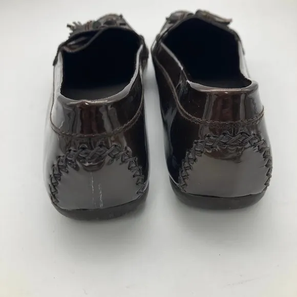 Stuart weitzman patent tassel loafers Bronze Metallic