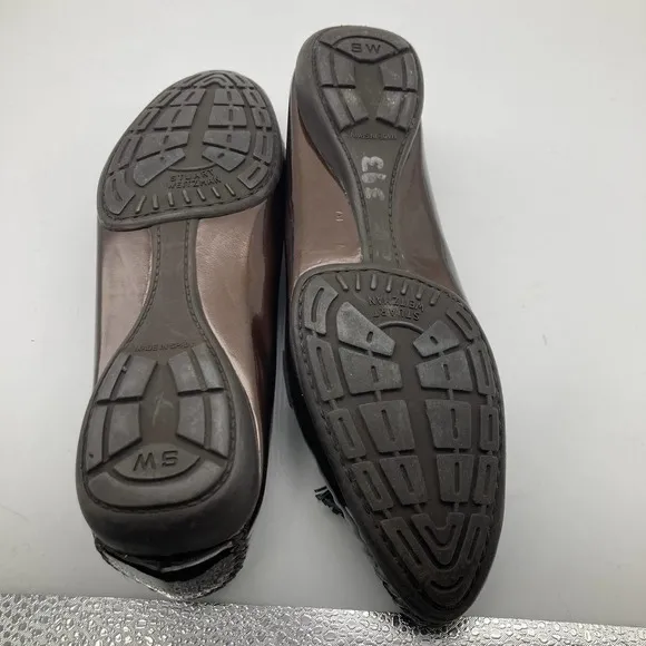 Stuart weitzman patent tassel loafers Bronze Metallic