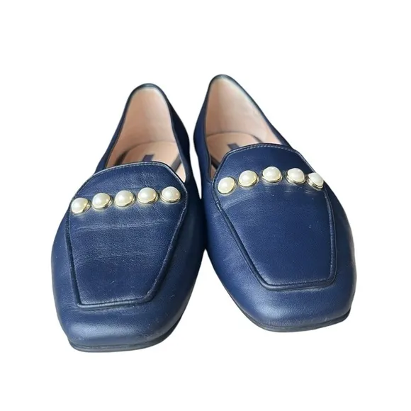 Stuart Weitzman Rosie Pearly Studded Flats Loafers size 9.5