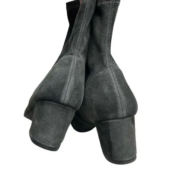 STUART WEITZMAN SIGGY BOOTS NEW SUEDE ANKLE BOOTS GREY 38.5 US 8