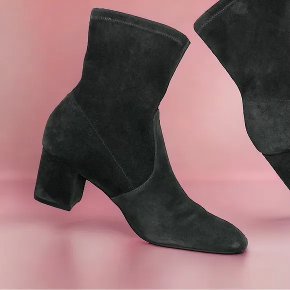 STUART WEITZMAN SIGGY BOOTS NEW SUEDE ANKLE BOOTS GREY 38.5 US 8