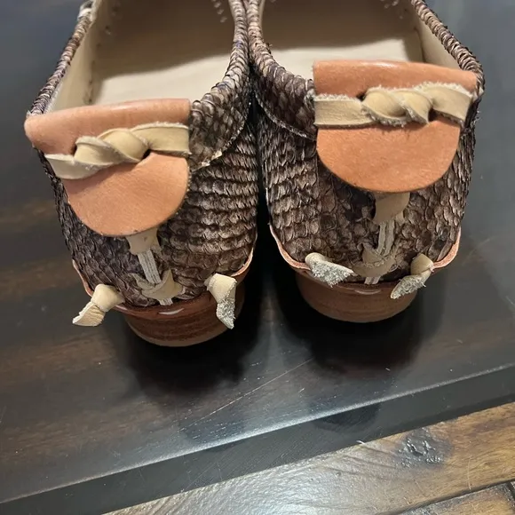 Stuart  Weitzman Snakeskin Leather Loafer Made in Spain Size 8.5
