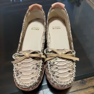 Stuart  Weitzman Snakeskin Leather Loafer Made in Spain Size 8.5