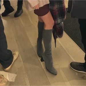 Stuart Weitzman Stretch Suede Grey Boots 7