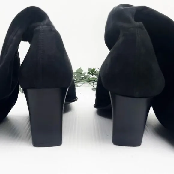 STUART WEITZMAN  Stretch Suede pointy heel black Boots 6.5