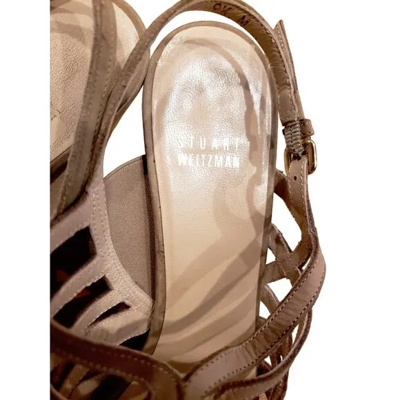 Stuart Weitzman Suede Cutout Accent Slingback Sandals Size 9.5