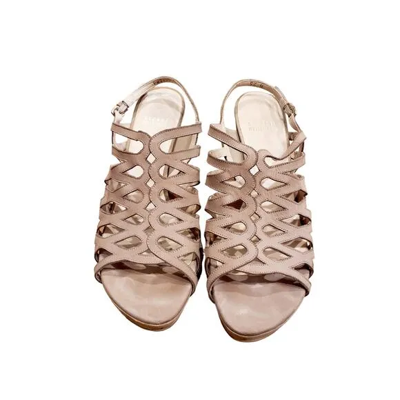Stuart Weitzman Suede Cutout Accent Slingback Sandals Size 9.5