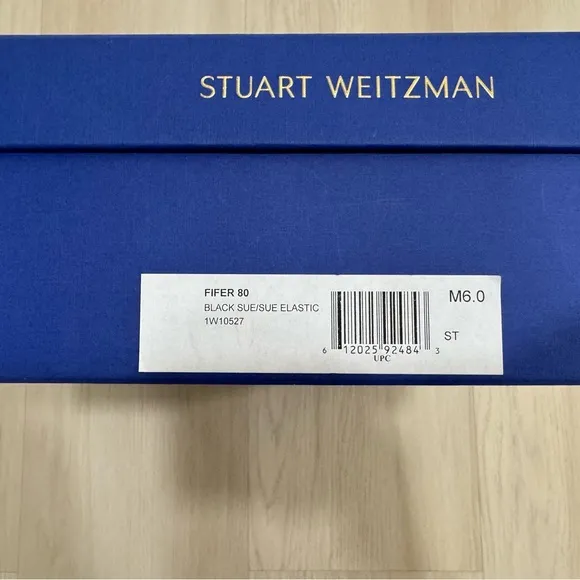Stuart Weitzman The FIFER 80 Boots Black Suede with Stretch Elastic Size 6