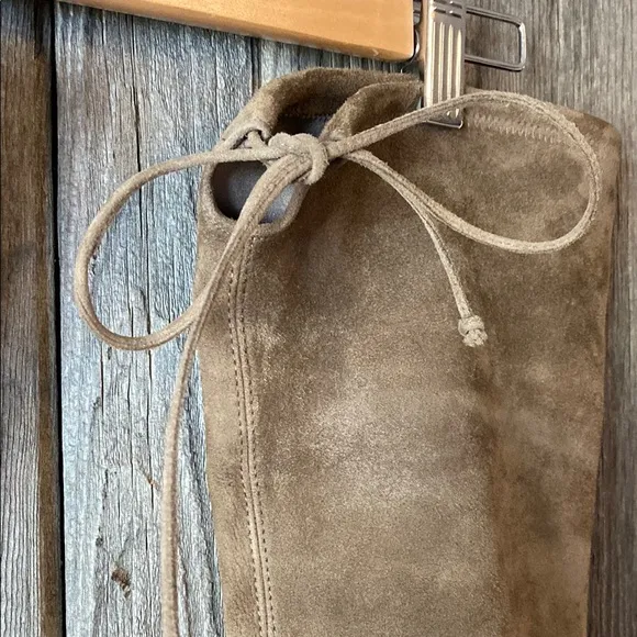 Stuart Weitzman Tieland Over-the-Knee Stretch Suede boots in taupe