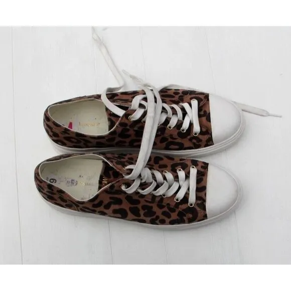 STUART WEITZMAN ​Women Cheetah Ollie Canvas Low Top Lace Up Sneakers US 9 EU 40
