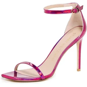 Stuart Weitzman Women's Nudistcurve 100mm Sandals Hot Pink NWOB Size 8