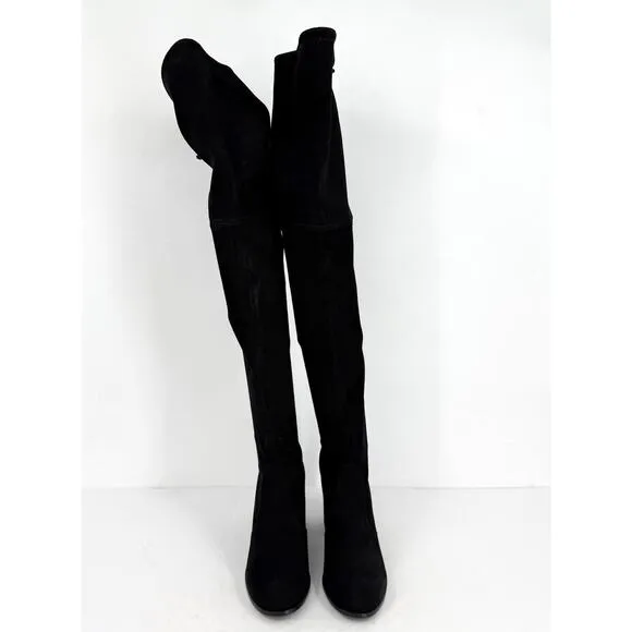 Stuart Weitzman Womens Tieland Boots US 10 M EU 40.5 Black Suede NWOB