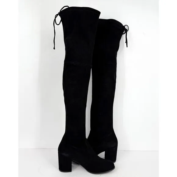 Stuart Weitzman Womens Tieland Boots US 10 M EU 40.5 Black Suede NWOB