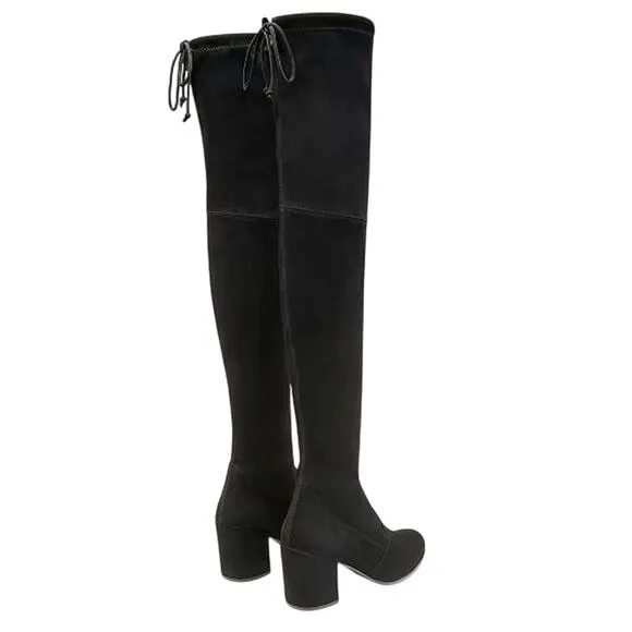 Stuart Weitzman Womens Tieland Boots US 10 M EU 40.5 Black Suede NWOB