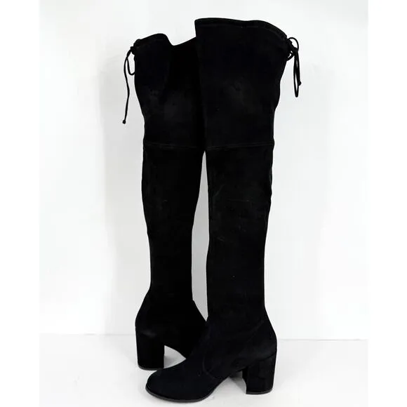 Stuart Weitzman Womens Tieland Boots US 10 M EU 40.5 Black Suede NWOB