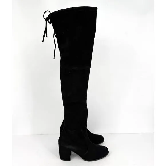 Stuart Weitzman Womens Tieland Boots US 10 M EU 40.5 Black Suede NWOB