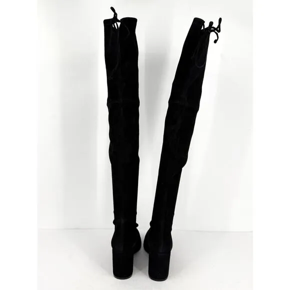Stuart Weitzman Womens Tieland Boots US 10 M EU 40.5 Black Suede NWOB