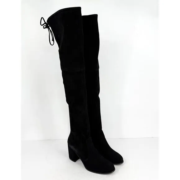 Stuart Weitzman Womens Tieland Boots US 10 M EU 40.5 Black Suede NWOB