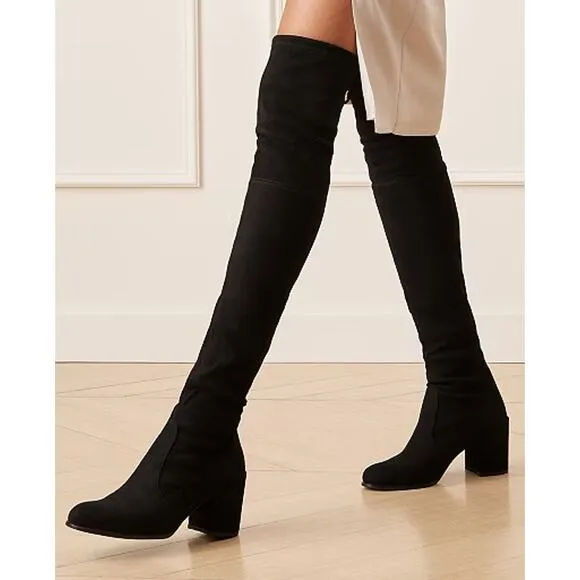 Stuart Weitzman Womens Tieland Boots US 10 M EU 40.5 Black Suede NWOB