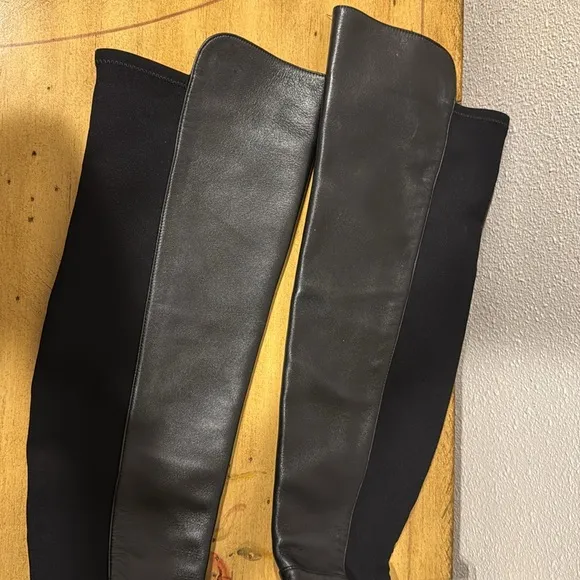 Stuart Weitzman5050 Over-The-Knee Stretch-Leather Boots