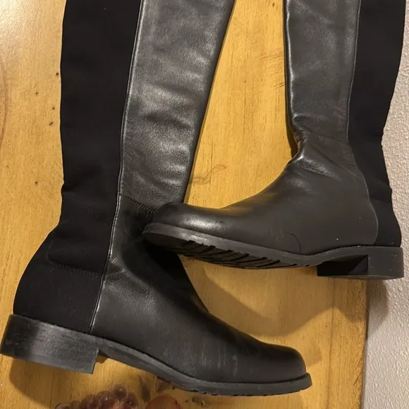 Stuart Weitzman5050 Over-The-Knee Stretch-Leather Boots