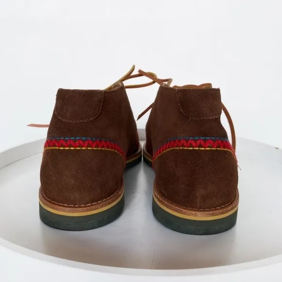 STUBBS &amp; WOOTONN Rare Chukka embroidered leather Moccasin Loafers Mens size 8