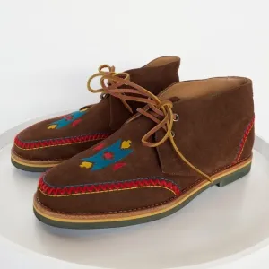 STUBBS &amp; WOOTONN Rare Chukka embroidered leather Moccasin Loafers Mens size 8