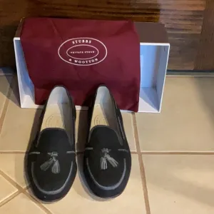 Stubbs &amp; Wootton Black Loafers with Tassels