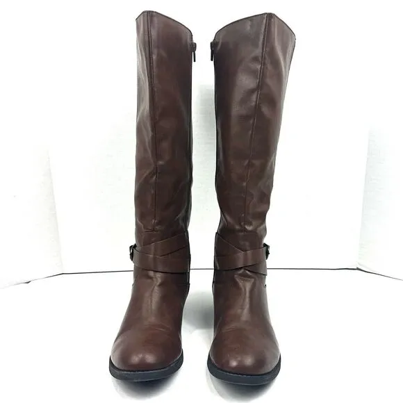 Style &amp; Co Madixe Riding Boots Size 11M Chestnut Brown Womens